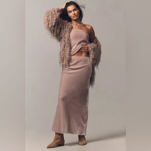 NWT! Anthropologie The Tilda Maxi Slip Skirt: Velvet Edition - Large Petite ☀️
